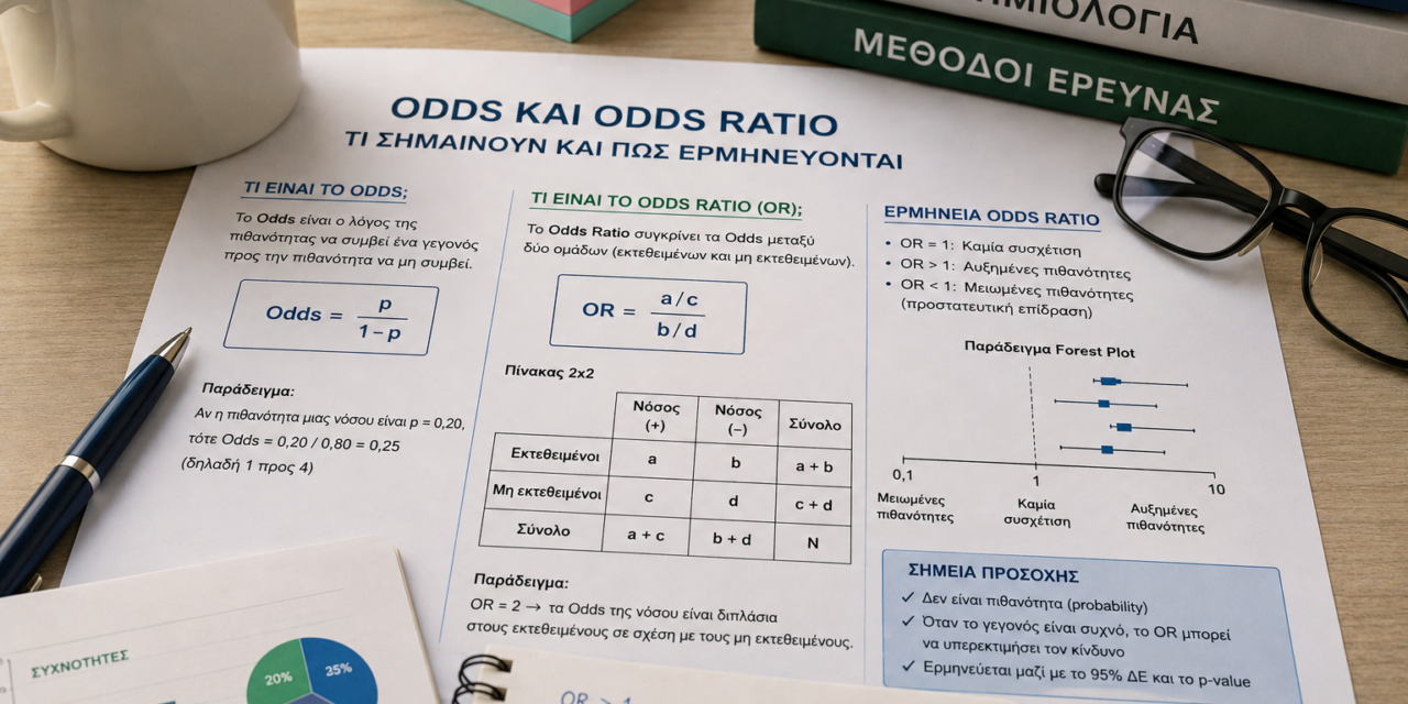 Odds και Odds Ratio: Τι σημαίνουν και πώς ερμηνεύονται στη Στατιστική και την Επιδημιολογία