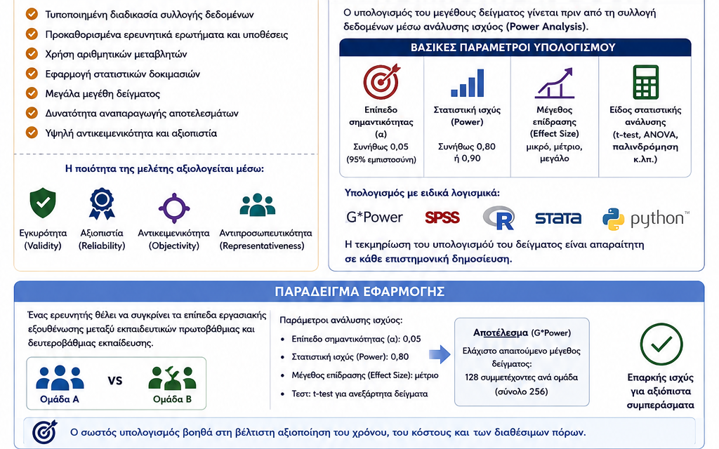 Μέγεθος Δείγματος (SampleSize): Γιατί είναι καθοριστικό για την αξιοπιστία της επιστημονικής έρευνας