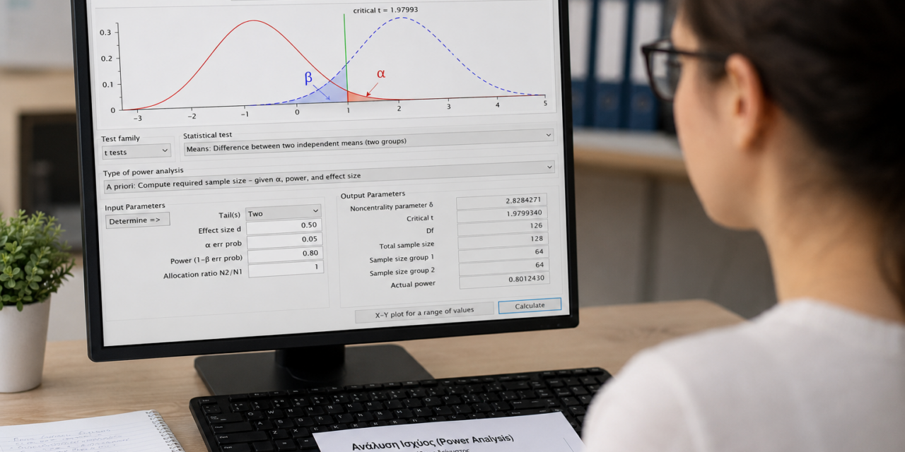 Ανάλυση Ισχύος (Statistical Power Analysis): Σημασία, Υπολογισμός και Ρόλος στον Σχεδιασμό της Επιστημονικής Έρευνας