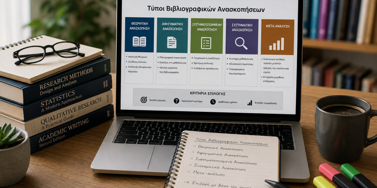 Τύποι Βιβλιογραφικών Ανασκοπήσεων: Ποια Μεθοδολογία να Επιλέξετε για την Έρευνά σας